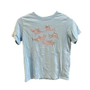 Hanna Andersson Blue Shark 3D Glasses T-Shirt 100% Cotton Size 140cm 10-12Y